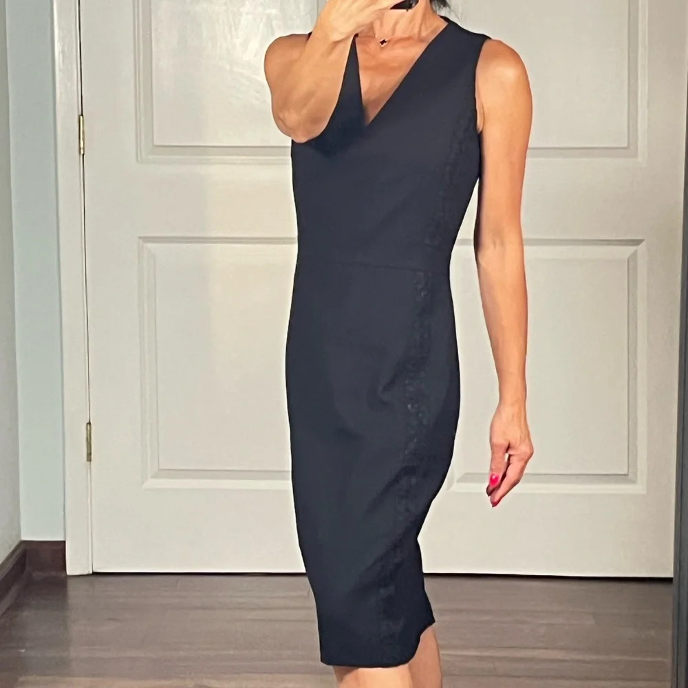 J.Crew 100% wool career V Neck dress size 0 - Picture 2 of 12